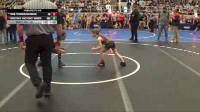 50 lbs Champ. Round 1 - Iris Thoroughman, Greenfield McClain vs Destiny Victory Wren, Donahue Wrestling Academy