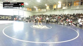 190 lbs Cons. Round 1 - James Edwards, Santiago (Corona) vs Demetri Clark, Temecula Valley