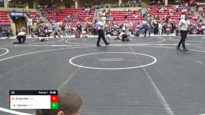 90 lbs Round 3 - Kendyl Hanvey, Pratt Wrestling Club vs Addilyn Greenlee, JUIC3 ACAD3MY WRESTLING