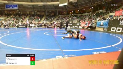 75 lbs Consi Of 8 #1 - Titan Tonga, Siouxland Wrestling Academy vs Hudson Heigel, Florida Scorpions