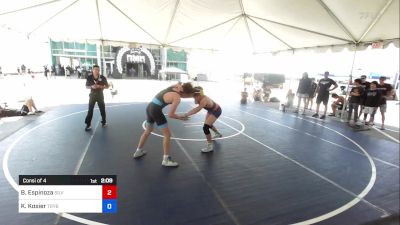 157 lbs Consi Of 4 - Bradley Espinoza, Silverback WC vs Karsen Kosier, Trybe WC