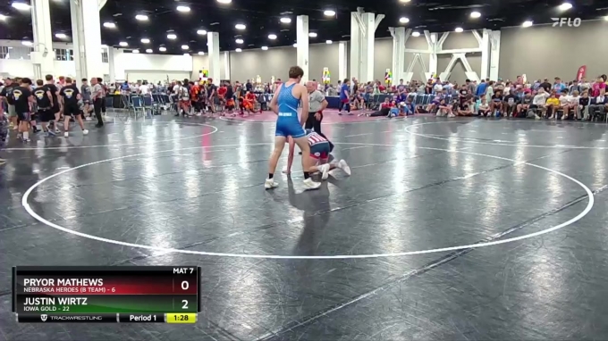 Justin Mathws 165 lbs Round 5 (8 Team) - Justin Wirtz, Iowa Gold vs Pryor Mathews ...
