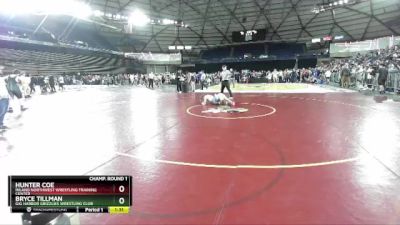 120 lbs Champ. Round 1 - Bryce Tillman, Gig Harbor Grizzlies Wrestling Club vs Hunter Coe, Inland Northwest Wrestling Training Center