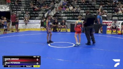 67 lbs Champ. Round 1 - Gavin Arnold, DE vs Cruz Peterson, MI