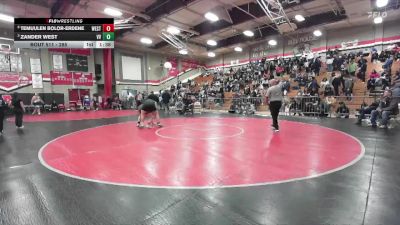 285 lbs Quarterfinal - Zander West, Victor Valley vs Temuulen Bolor-Erdene, West Torrance