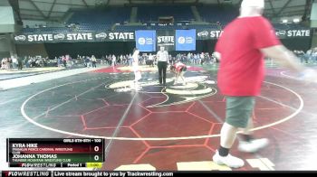 100 lbs Cons. Round 2 - Kyra Hike, Franklin Pierce Cardinal Wrestling Club vs Johanna Thomas, Thunder Mountain Wrestling Club
