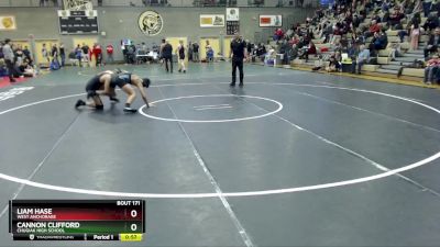 160 lbs Cons. Semi - CANNON CLIFFORD, Chugiak High School vs Liam Hase, West Anchorage