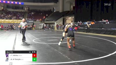 123 lbs Quarterfinal - Tebisi White, Washington (W) vs Alexandria Kauffman-Temple, Grays Harbor (W)