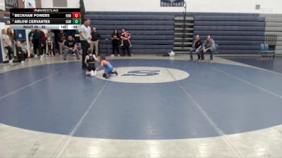 40 lbs 3rd Place Match - Arlow Cervantes, Ontario Animals Wrestling vs Beckham Powers, Raft River Wrestling