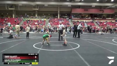 64 lbs Semifinal - Tripp Elliott, Augusta Wrestling Club vs David McCloskey, Pratt Wrestling Club