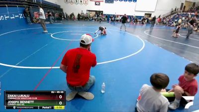 45-45 lbs Round 2 - Joseph Bennett, Cowboy Kids WC vs Zakai Lukalu, Torrington Wrestling Club