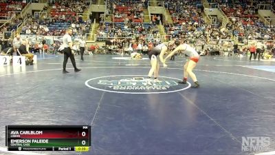 148 lbs Cons. Round 3 - Ava Carlblom, Lisbon vs Emerson Faleide, Central Cass