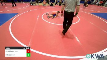 49 lbs Consi Of 8 #1 - Brady Ballinger, Pawhuska Elks Takedown vs Peyton Brock, Glenpool Youth Wrestling