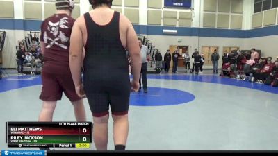 285 lbs Placement (16 Team) - Riley Jackson, West Central vs Eli Matthews, Winamac