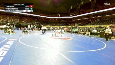 132 Class 3 lbs Champ. Round 1 - Luke Cline, St. Pius X (Kansas City) vs Jordan Penick, Hillsboro