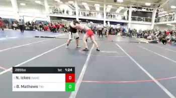 285 lbs Quarterfinal - Nathan Ickes, Wakefield vs Bret Mathews, Tri-County