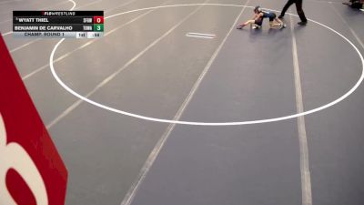 8U - E Champ. Round 1 - Wyatt Thiel, St. Francis Gladiators Wrestling Club vs Benjamin De Carvalho, Tonka Wave