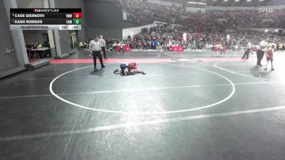95 lbs Quarterfinal - Kash Romsos, Cameron vs Cade Giernoth, West Bend Wildcats
