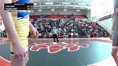165 lbs Champ. Round 1 - Cole Gnap, Revere vs Thomas Oney, Wooster