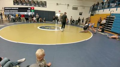 190 lbs Round 3 - David Espinoza, Worland Middle School vs Jordan Mangus, Lovell Middle School