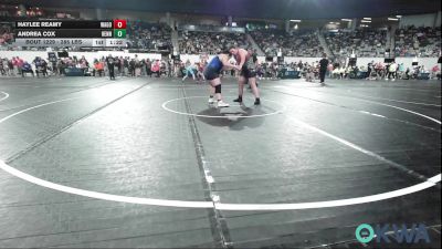 285 lbs Rr Rnd 2 - Haylee Reamy, Wagoner Takedown Club vs Andrea Cox, Hennessey Takedown Club