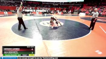 3A 190 lbs Quarterfinal - Anthony Cambria, Arlington Heights (Hersey) vs Nico Ronchetti, Joliet (Catholic Academy)