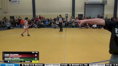 90 lbs Quarterfinal - Cash Tolzman, Summit Wrestling Academy vs Hayden Steffes, Sarbacker Wrestling Academy