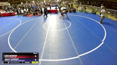 126 lbs Cons. Round 4 - Liam Qureshi, Orange County RTC vs Uriah Hawkins, Valhalla High School Wrestling