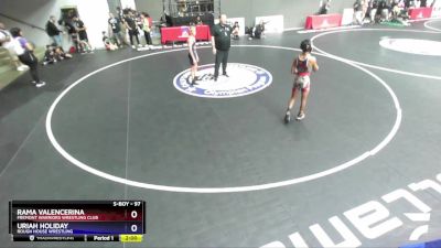 97 lbs Champ. Round 2 - Rama Valencerina, Fremont Warriors Wrestling Club vs Uriah Holiday, Rough House Wrestling