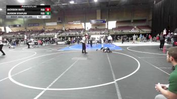 62 lbs Round Of 16 - Jackson Mutz, Pueblo West Storm vs Jaxson Staples, Pueblo County WC