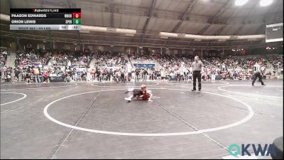 52 lbs Consi Of 16 #2 - Paason Edwards, Woodward Youth Wrestling vs Orion Lewis, Sperry Wrestling Club