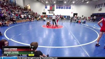 95 lbs Cons. Round 1 - Bridger Fanning, Clear Creek Middle School vs Aiden Cothron, Douglas Middle School