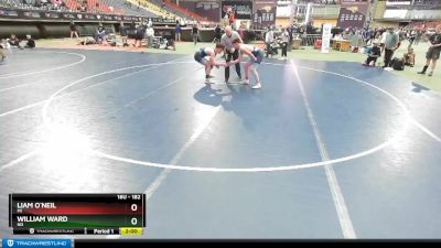 182 lbs Champ. Round 2 - William Ward, ND vs Liam O`Neil, MI