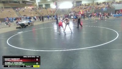 112 lbs Cons. Round 2 - Kacey Barecky, Tullahoma Takedown Club vs Isabella Sanchez, Williamson Co Wrestling Club