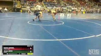 138 lbs Champ. Round 1 - Koye Grebel, Valley City vs Evan Berg, Minot