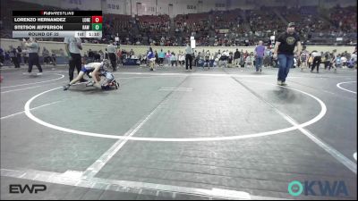 70 lbs Round Of 32 - Lorenzo Hernandez, Lone Grove Takedown Club vs Stetson Jefferson, Raw Wrestling Club