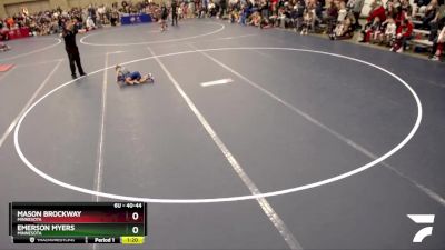 40-44 lbs Champ. Round 1 - Emerson Myers, Minnesota vs Mason Brockway, Minnesota