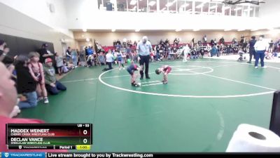 53 lbs Quarterfinal - Maddex Weinert, Cherry Creek Wrestling Club vs Declan Vance, Steelclaw Wrestling Club