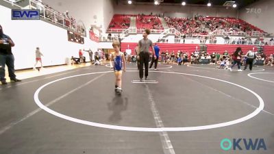 40 lbs Round Of 16 - Junior Garcia, Midwest City Bombers Youth Wrestling Club vs Greyson Summitt, Newkirk Takedown Club