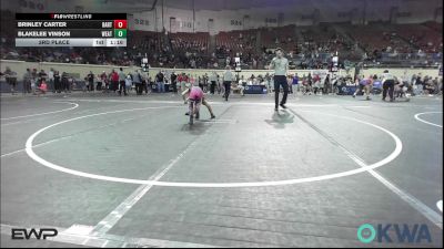 51 lbs 3rd Place - Brinley Carter, Bartlesville Wrestling Club vs Blakelee Vinson, Weatherford Youth Wrestling