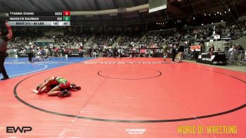 66 lbs Consolation - Tyanna Evans, Orchard South WC vs Madilyn Bauman, Neighborhood Wrestling Club