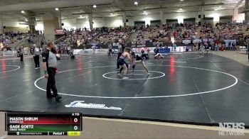 A 113 lbs Quarterfinal - Mason Shrum, Marion Co. vs Gage Goetz, Creek Wood