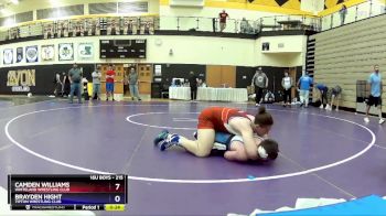 215 lbs 7th Place Match - Camden Williams, Whiteland Wrestling Club vs Brayden Hight, Tipton Wrestling Club