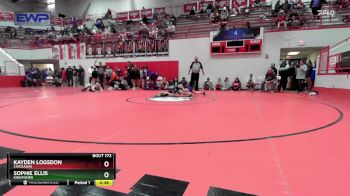 89 lbs Cons. Round 3 - Kayden Logsdon, CHICKASHA vs Sophie Ellis, KINGFISHER