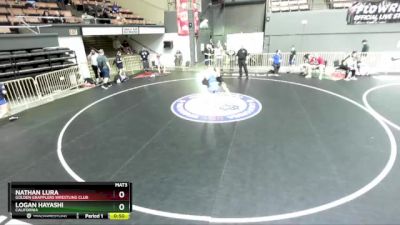 114 lbs Cons. Round 2 - Nathan Lura, Golden Grapplers Wrestling Club vs Logan Hayashi, California