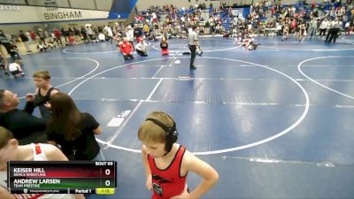 100 lbs Semifinal - Keiser Hill, Devils Wrestling vs Andrew Larsen, Team Prestige