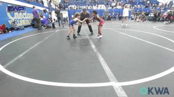 52 lbs Consi Of 4 - Karter Kaulaity, ANADARKO vs Caleb Boyd, Harrah Little League Wrestling