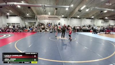 110 lbs Champ. Round 3 - Arial Johns, Woodland Park vs Lucille Cammilleri, Chatfield