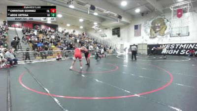 285 lbs 7th Place Match - Aros Ortega, Garden Grove vs Christian Godinez, Fullerton