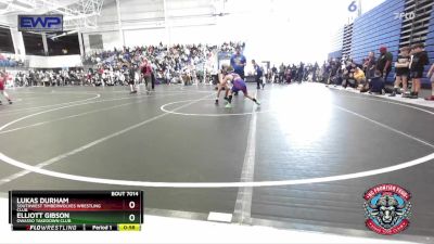 85 lbs Quarterfinal - Lukas Durham, Southwest Timberwolves Wrestling Club vs Elliott Gibson, Owasso Takedown Club